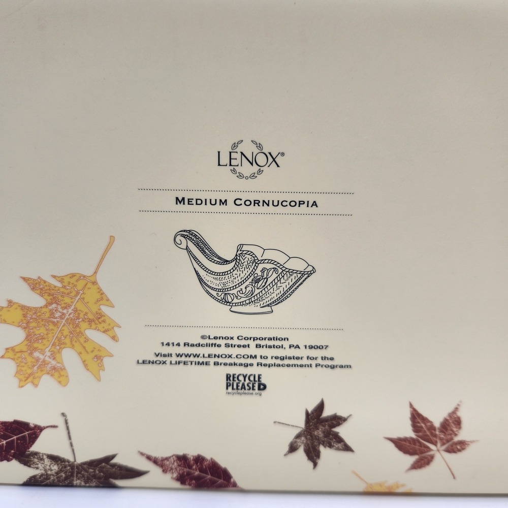 Lenox Fruits Of Life Cornucopia Ivory With 24K Gold Trim Thanksgiving Fall Decor - Picture 10 of 11